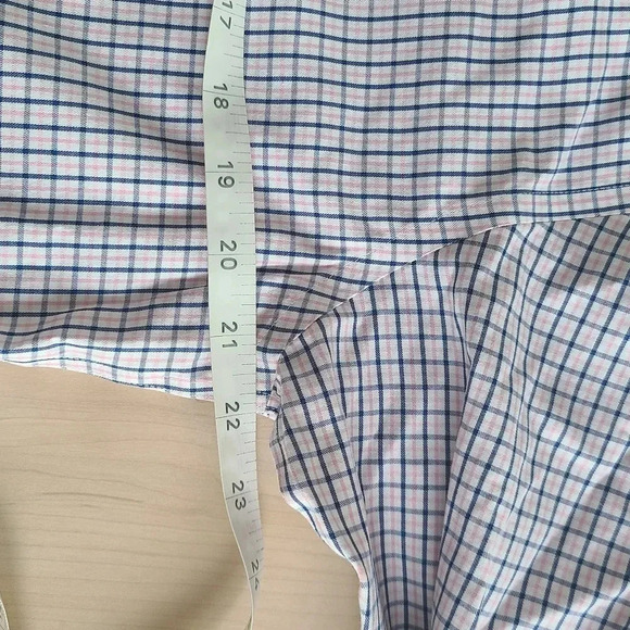 🇬🇧HAWES & CURTIS Dress Shirt, Pink Navy Plaid, Like New! - Picture 9 of 11